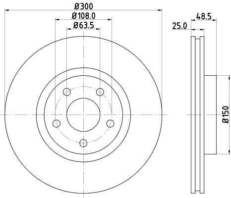 DON Bremseskive pcd10472 300mm 25mm for VOLVO FORD FORD (CHANGAN)