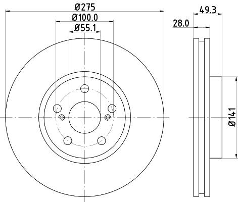 DON Bremseskive pcd14582 275mm 28mm for TOYOTA