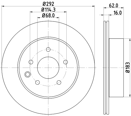 DON Bremseskive pcd11422 292mm 16mm for RENAULT (DFAC) NISSAN NISSAN (DFAC) RENAULT