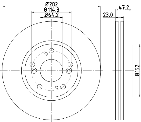 DON Bremseskive pcd11692 282mm 23mm for HONDA ACURA