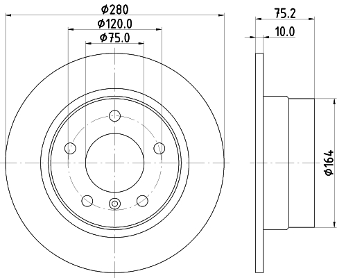 DON Bremseskive pcd20952 280mm 10mm for BMW