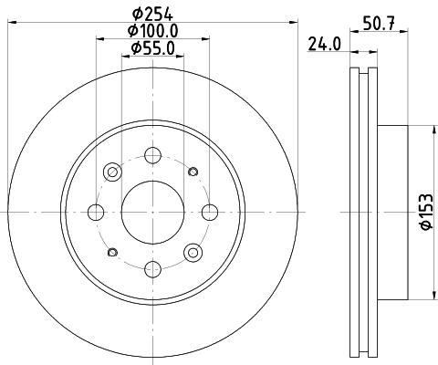 DON Bremseskive pcd15242 254mm 24mm for KIA