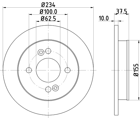 DON Bremseskive pcd11742 234mm 10mm for HYUNDAI KIA