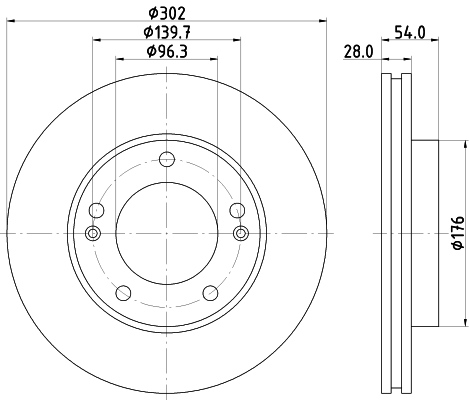 DON Bremseskive pcd19032 302mm 28mm for KIA