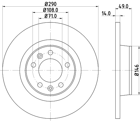 DON Bremseskive pcd11782 290mm 14mm for CITROËN PEUGEOT FIAT TOYOTA