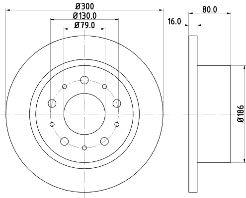 DON Bremseskive pcd19512 300mm 16mm for CITROËN FIAT PEUGEOT