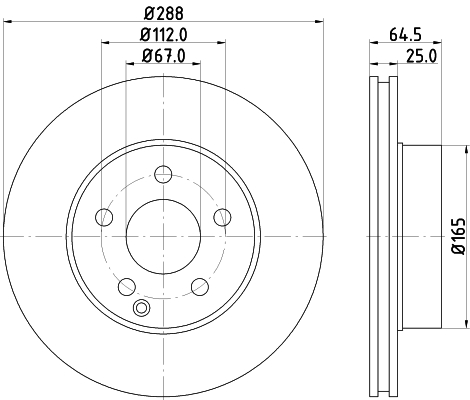 DON Bremseskive pcd10812 288mm 25mm for MERCEDES-BENZ
