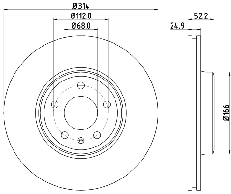 DON Bremseskive pcd10342 314mm 25mm for AUDI (FAW) VW