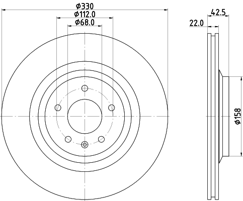 DON Bremseskive pcd15482 330mm 22mm for SKODA