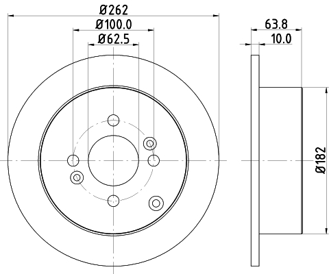 DON Bremseskive pcd11762 262mm 10mm for HYUNDAI KIA