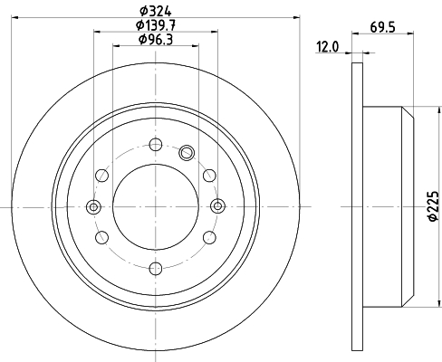 DON Bremseskive pcd15402 324mm 12mm for KIA