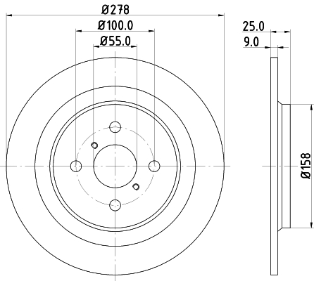 DON Bremseskive pcd12392 278mm 9mm for TOYOTA DAIHATSU