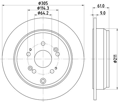 DON Bremseskive pcd12962 305mm 9mm for ACURA HONDA