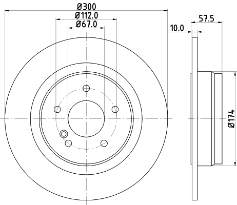 DON Bremseskive pcd10652 300mm 10mm for MERCEDES-BENZ