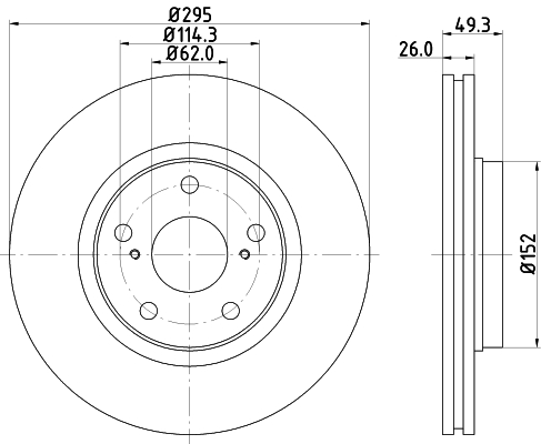 DON Bremseskive pcd18432 295mm 26mm for TOYOTA