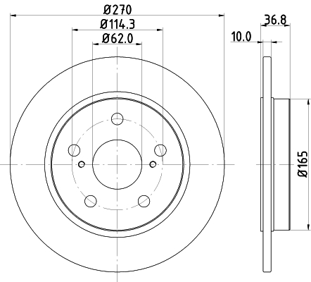 DON Bremseskive pcd11062 270mm 10mm for TOYOTA