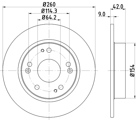 DON Bremseskive pcd11272 260mm 9mm for HONDA