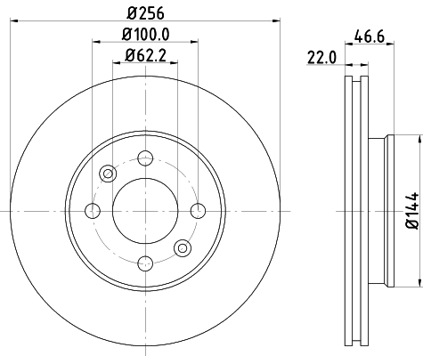 DON Bremseskive pcd12182 256mm 22mm for KIA