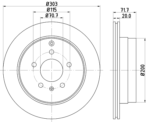 DON Bremseskive pcd18922 303mm 20mm for VAUXHALL OPEL CHEVROLET SUZUKI