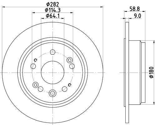 DON Bremseskive pcd14022 282mm 9mm for HONDA HONDA (DONGFENG)