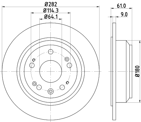 DON Bremseskive pcd13962 282mm 9mm for HONDA