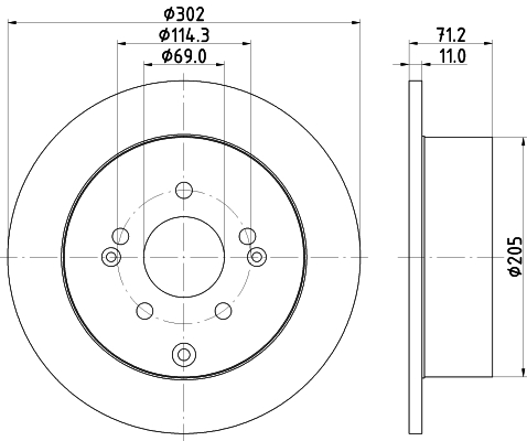 DON Bremseskive pcd13712 302mm 11mm for HYUNDAI