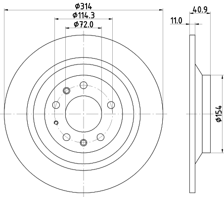 DON Bremseskive pcd21522 314mm 11mm for MAZDA