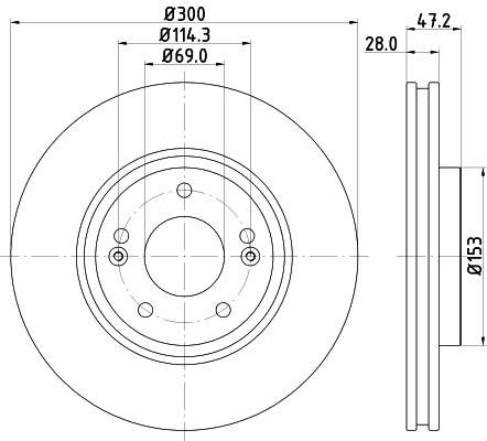 DON Bremseskive pcd10422 300mm 28mm for HYUNDAI KIA