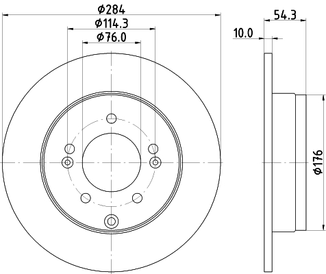 DON Bremseskive pcd14722 284mm 10mm for HYUNDAI KIA
