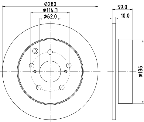 DON Bremseskive pcd20942 280mm 10mm for TOYOTA