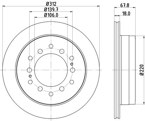 DON Bremseskive pcd12112 312mm 18mm for TOYOTA