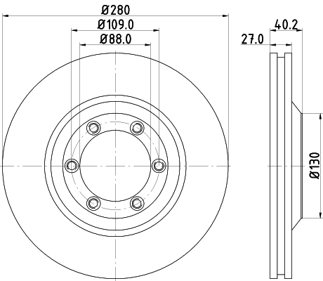 DON Bremseskive pcd13662 280mm 27mm for CHEVROLET ISUZU