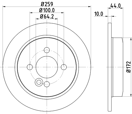 DON Bremseskive pcd11112 259mm 10mm for MINI