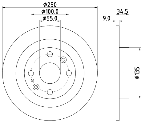 DON Bremseskive pcd13942 250mm 9mm for MAZDA MITSUBISHI FORD ASIA & OCEANIA FORD USA