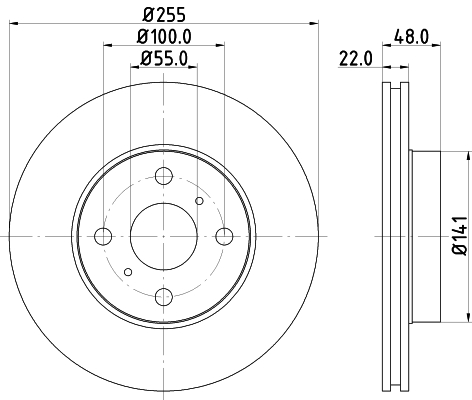 DON Bremseskive pcd13302 255mm 22mm for CHEVROLET TOYOTA