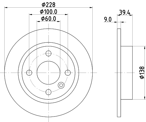 DON Bremseskive pcd15842 228mm 9mm for VOLVO