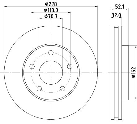 DON Bremseskive pcd16112 278mm 32mm for OPEL VAUXHALL CHEVROLET