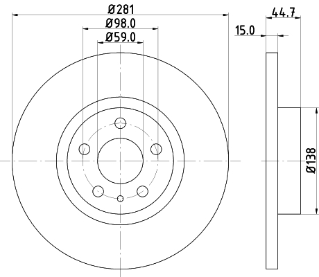 DON Bremseskive pcd14172 281mm 15mm for ALFA ROMEO