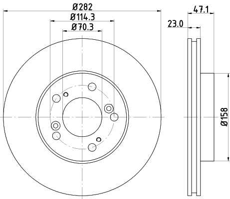 DON Bremseskive pcd13832 282mm 23mm for HONDA