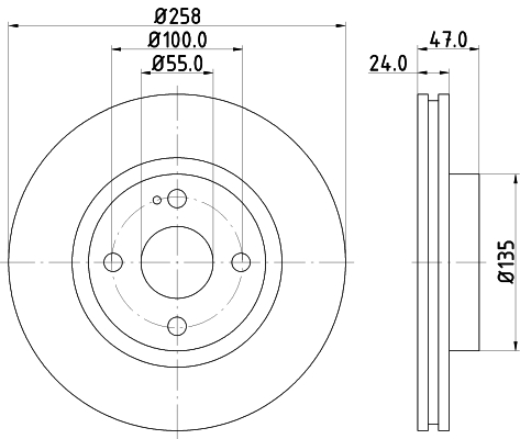 DON Bremseskive pcd14222 258mm 24mm for HAIMA (FAW) MAZDA