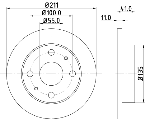 DON Bremseskive pcd14362 211mm 11mm for DAIHATSU TOYOTA PERODUA