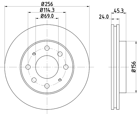 DON Bremseskive pcd13282 256mm 24mm for VOLVO PROTON MITSUBISHI HYUNDAI KIA
