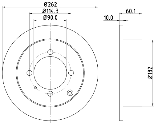 DON Bremseskive pcd13502 262mm 10mm for MITSUBISHI HYUNDAI
