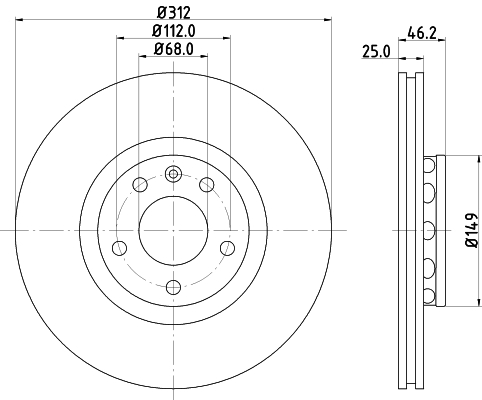 DON Bremseskive pcd10672 312mm 25mm for SKODA VW (SVW) VW AUDI (FAW)