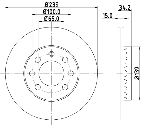DON Bremseskive pcd23112 239mm 15mm for VW AUDI SEAT