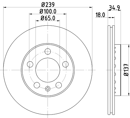DON Bremseskive pcd11552 239mm 18mm for SKODA (SVW)