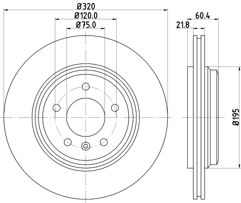 DON Bremseskive pcd21592 320mm 22mm for BMW
