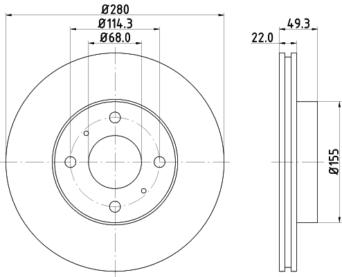 DON Bremseskive pcd13062 280mm 22mm for NISSAN INFINITI