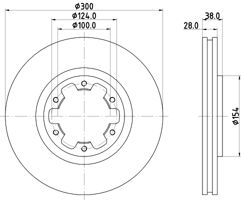 DON Bremseskive pcd15622 300mm 28mm for NISSAN