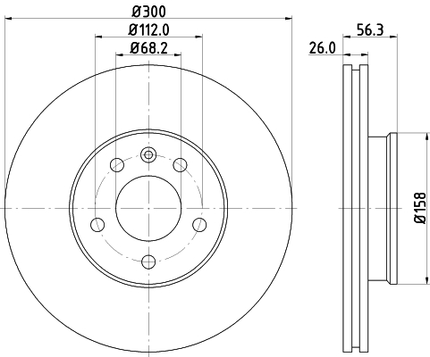 DON Bremseskive pcd10802 300mm 26mm for FORD AUDI SKODA